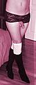Balck boots and long white socks..,
